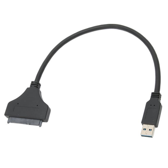 SALUTUYA adaptateur de disque dur Adaptateur USB vers SATA Vitesse de transfert 6 Gbit-s ABS pour disque dur SSD 2,5 pouces 7‑15 mm