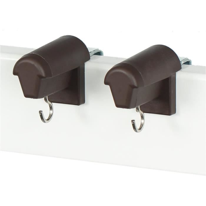 KLEMMFLEX 4 Paire De Crochets De Fenêtre Marron, Robustes, Réglables, Sans Perçage, Pour Suspendre Des Décorations Ou Stores En Bambou Sur Fenêtres Ou Portes-fenêtres En PVC