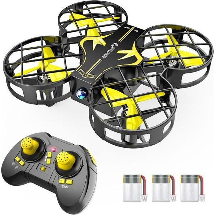 Mini Drone Enfant, Drone Jouet, 21 Mins Autonomie, 3 Batteries, Mode sans  Tête, 360°Flips,Antichoc, SNAPTAIN H823H, Jaune - Cdiscount Jeux - Jouets