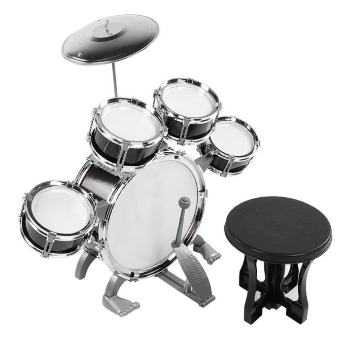 Instrument De Musique Educatif Jouet Bebe Garcon Pour Debutants Ensemble De Batterie Pour Enfants Noir Cdiscount Instruments De Musique