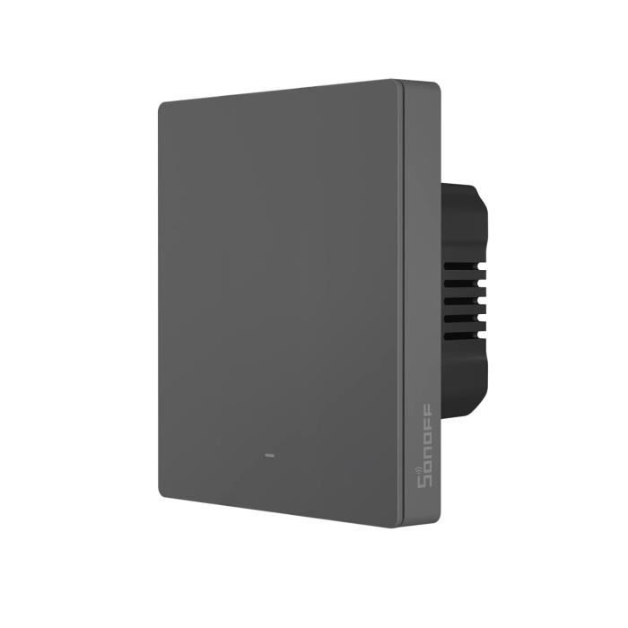 Interrupteur tactile WiFi simple sans neutre noir compatible avec d'autres appareils Smartfy