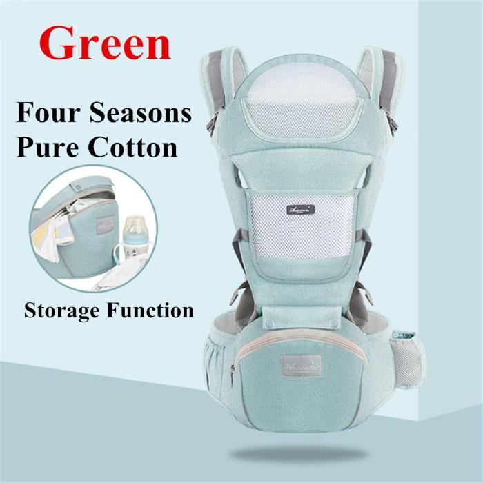 Tempsa Porte Bebe Ergonomique En Coton Hipseat Fronde Avant Face Kangourou Echarpe Porte Bebe Pour Bebe 0 36 Mois Vert Cdiscount Puericulture Eveil Bebe