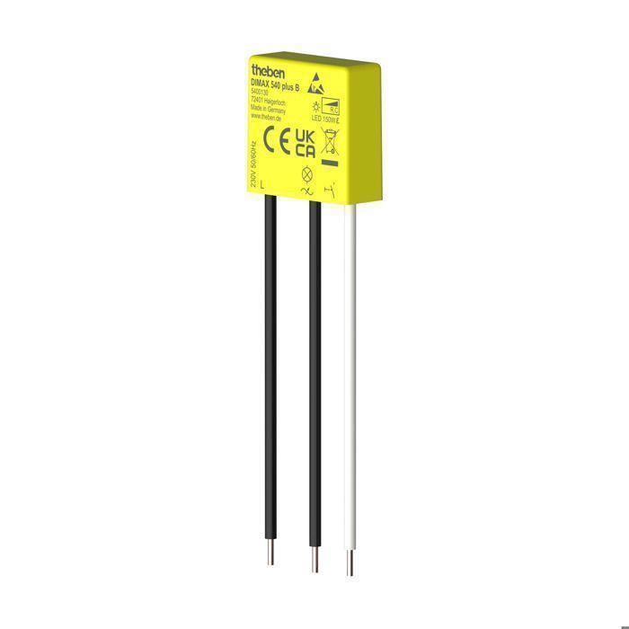 Theben 5400130 DIMAX 540 plus B I Variateur encastré I Pas de conducteur neutre requis I Rééquipement I Fonction de mémoire I petite