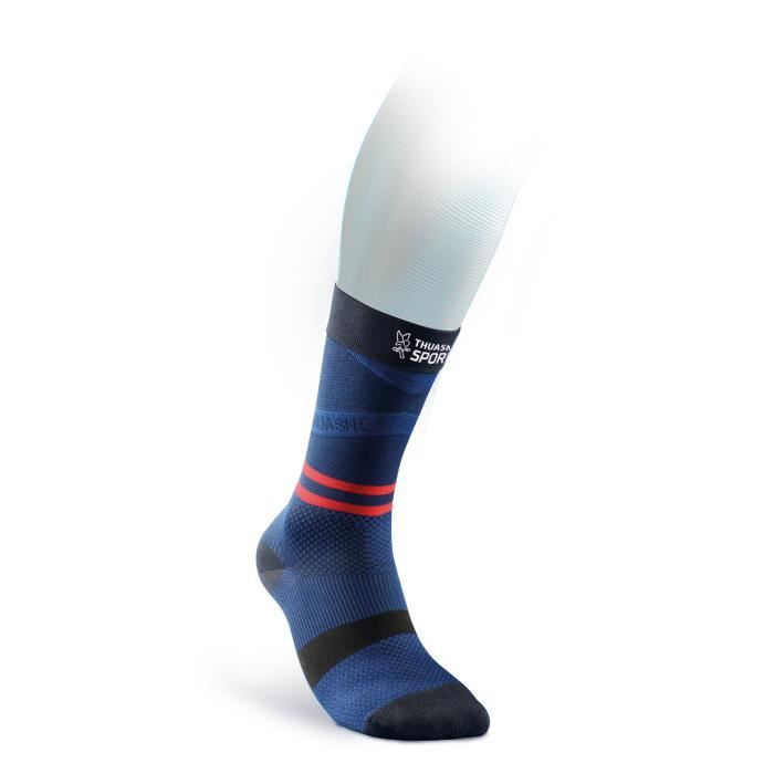 chaussettes de compression thuasne mi-hautes up activ - noir/bleu/rouge - taille 39/42 m pour homme
