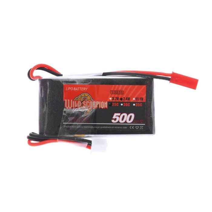 2x 7,4V 500mAh Lipo Akku Mit PH2.0 Stecker – Für AX24, SCX24 RC Autos, Drohnen & Mehr