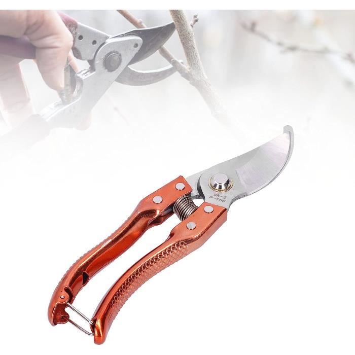 Sécateur De Jardin En Acier Inoxydable - Taille 19.5x5.9cm, Ergonomique, Anti-rouille, Pour Haies, Bonsaïs - 5