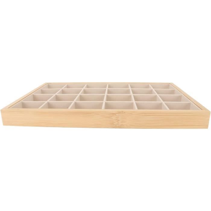 Plateau De Rangement Pour Bijoux DAKLOP - Lot De 2, Velours, Compartiments Modulables - Pour Tiroir Ou Coiffeuse - 3
