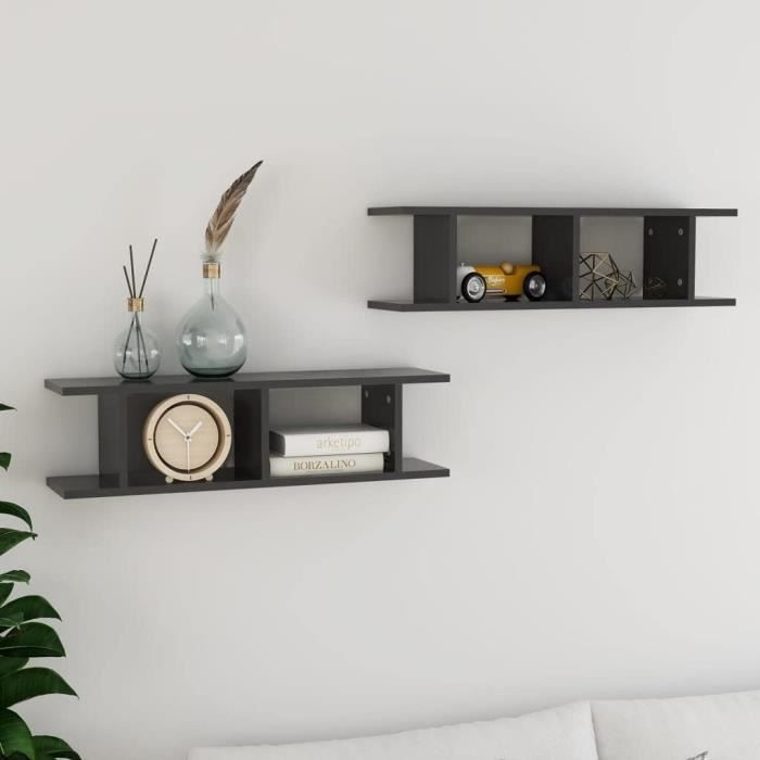 Étagère De Rangement Mural Rectangle noir, décoration pour meuble -  Cdiscount Maison