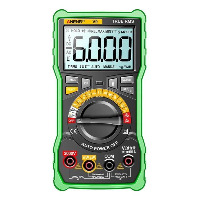 Multimètre Numérique Portable,Automatique Testeur Electrique Professionnel,6000  Compte,TRMS - Cdiscount Bricolage