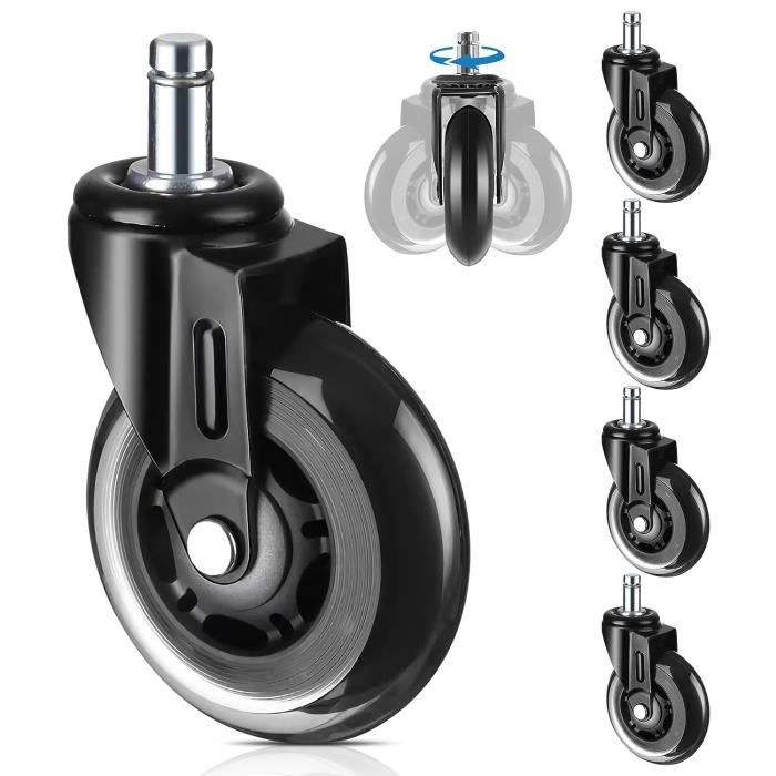 Lot De 2 Roulettes De Valise Fockety – Silencieuses, Rotation 360°, ABS/caoutchouc, Universelles, Faciles à Installer
