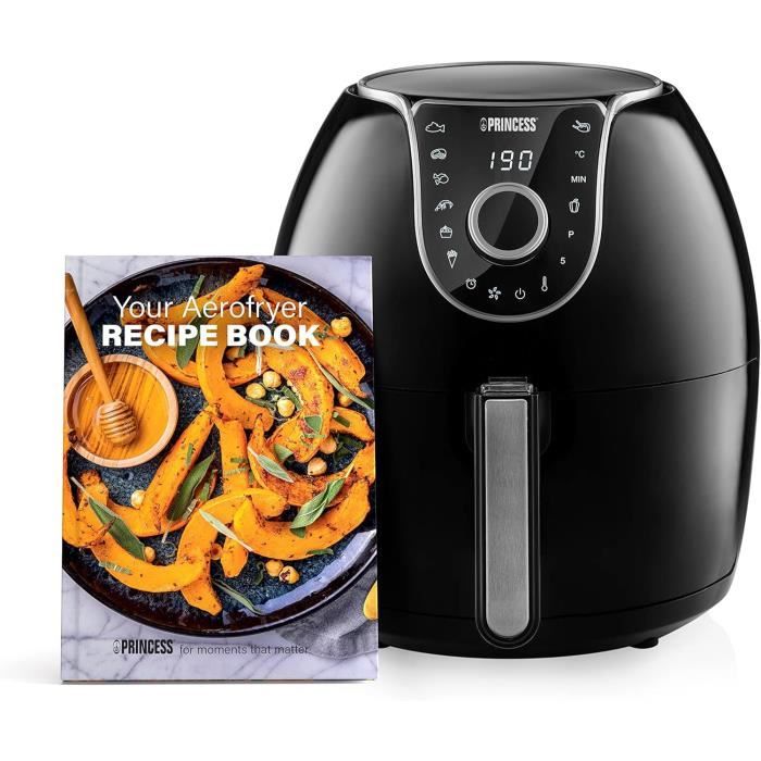 Princess Airfryer XXL Deluxe 5,5 L – Friteuse Sans Huile 1700 W, 9 Portions, Économies D'Énergie 62 %, Recettes Incluses