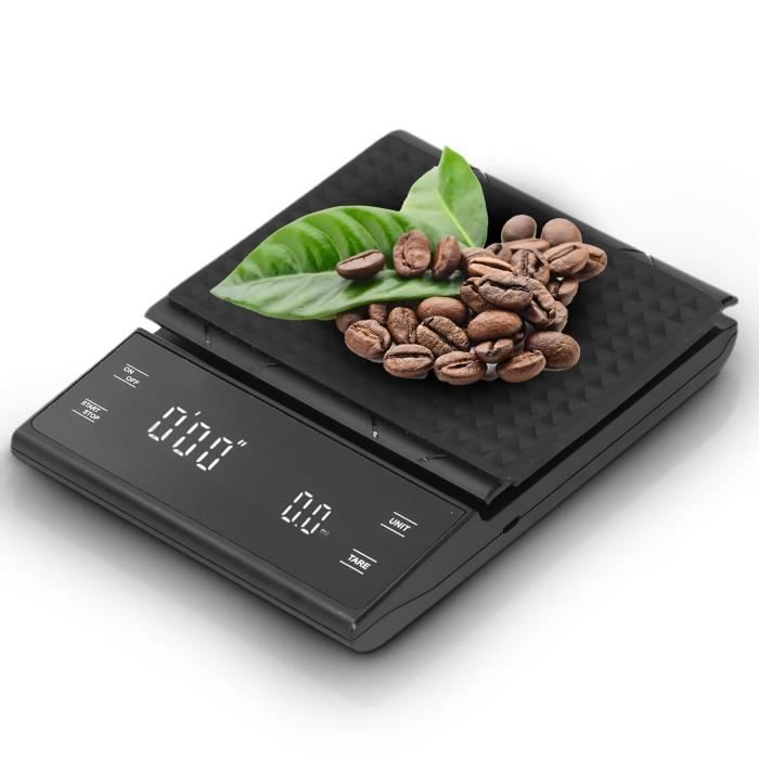 Balance Café Avec Minuterie - Précision 0.1g - Balance Numérique Portable Pour Cuisine, Bijoux, Café