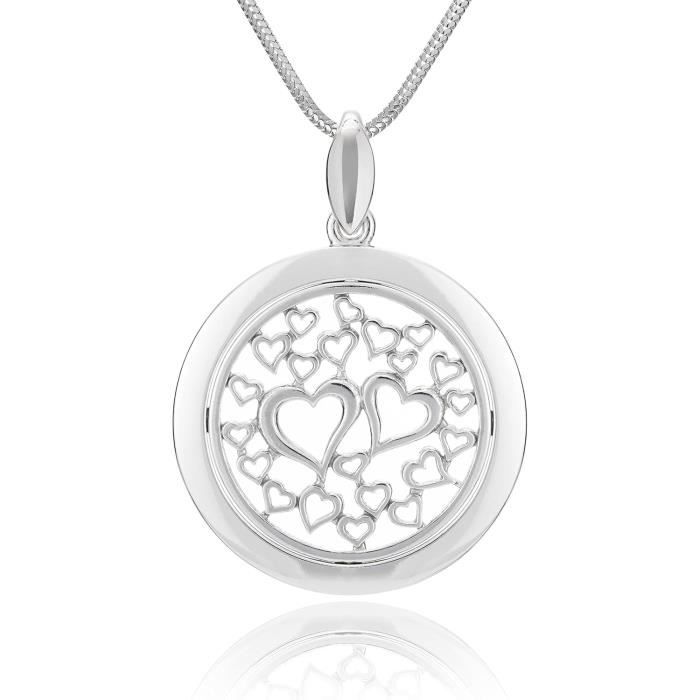 CUOKA MIRACLE Collier pendentif croix en argent sterling 925 colliers coeur pour les femmes Infinity colliers pour les femmes