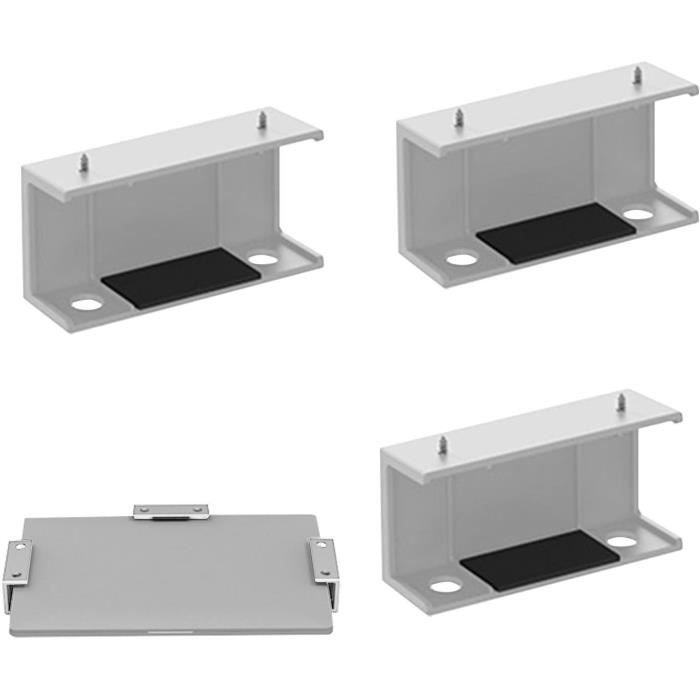 Lot De 3 Supports Sous Bureau Pour Ordinateur Portable, Clavier Et Tablette - Montures Ajustables Noires