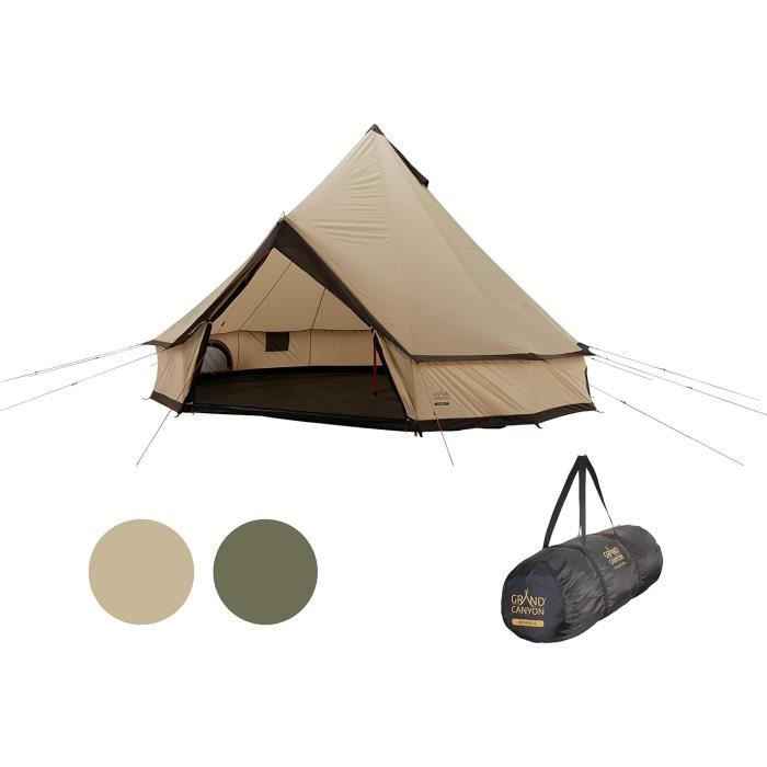 Tente Tipi OneTigris Rock Fortress 4-6 Personnes – Pyramide 4 Saisons, étanchéité 3000 Mm, Double Porte, Compatible Poêle à Bois, Camping Trekking