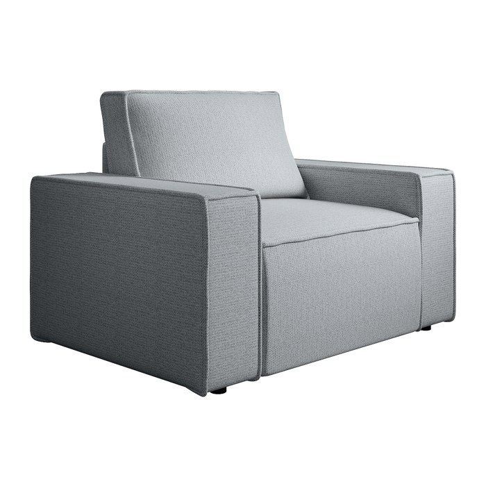 Fauteuil en tissu texturé gris AMELIA