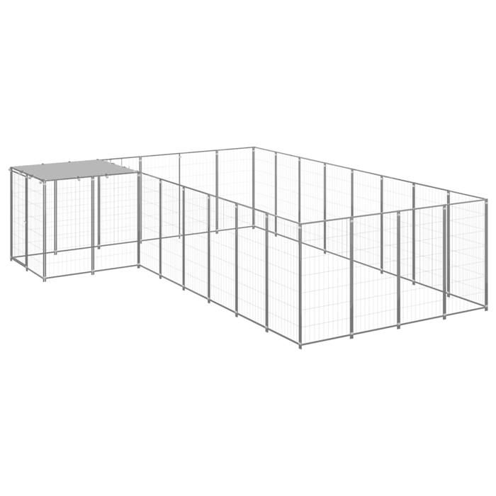 Chenil Pour Chiens VidaXL 10,89 m² – Acier - vue 3