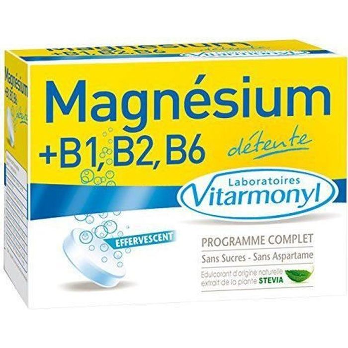 Vitarmonyl Vitalité Magnésium + B1 B2 B6 24 comprimés effervescents