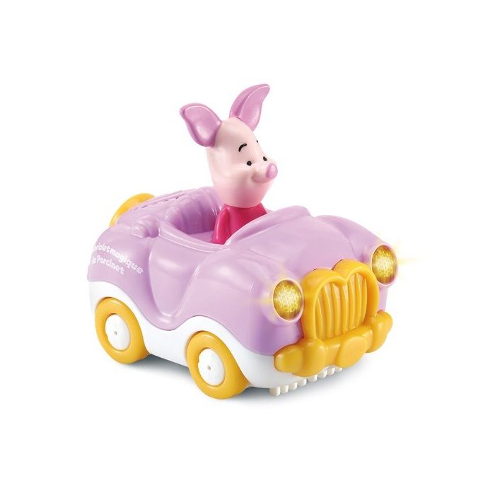 Voiture Cabriolet magique de Porcinet rose version FR Jouet Collection Winnie et ses amis Set Tut Tut Bolide Disney et carte