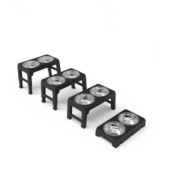 Comparer les prix de Vvikizy Bols pour chiens surélevés Gamelles surélevées pour chien, Double bol en acier inoxydable, grande animalerie masque