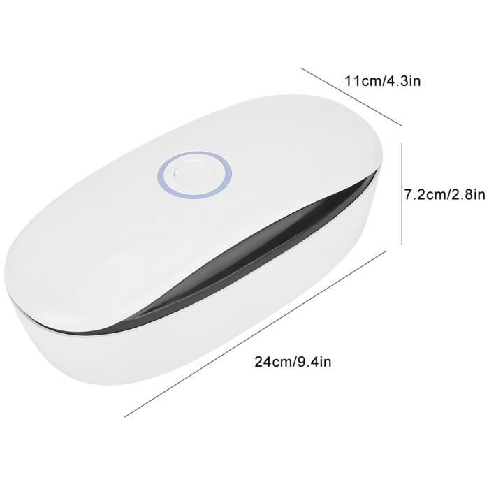 Boîte De Stérilisation De Sucette UV, Boîte De Stérilisation De Désinfecteur UV à Haute Efficacité, Mini Désinfecteur De Mamelon Portable Rechargeable Longue Veille (Blanc