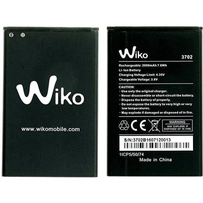 Blue Star Premium Batterie de Lito-Ion Avec 2000 mAh Charge Rapide 2.0 Compatible avec Wiko Lenny 1 2 3 