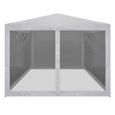 824[Modern Design] Tente de Réception Chapiteau pour Fête Mariage BBQ,Tonnelle imperméable & Stabile avec 4 parois en maille 4 x 3 m-1