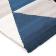 Geo Scandi Tapis Toucher tressé Triangles - Bleu - En laine synthétique - 80 x 150 cm - Pour intérieur-1