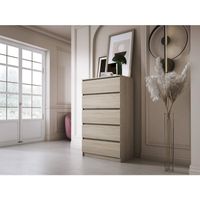 meble masztalerz Commode 8 Tiroirs Blanc Mat - 138,5 x 101,5 x 39 cm -Meuble de Rangement - Commode Chambre - Meuble Salon Classique