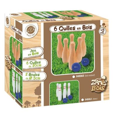 MGM Blue Sky Jeu De 9 Quilles Grand Modèle - Bowling XXL Plein Air Enfant Adulte, 9 Quilles + 2 Balles Plastique Résistant, Cadeau Fun