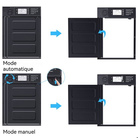 Porte Automatique Solaire Pour Poulailler - Avec Télécommande, Minuterie, Détecteur De Lumière Et Anti-pincement - Installation Facile