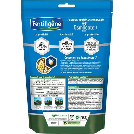 Engrais COMPO Longue Durée Pour Arbres, Haies, Arbustes - Effet 6 Mois, 2 Kg (pour 40m De Haie)