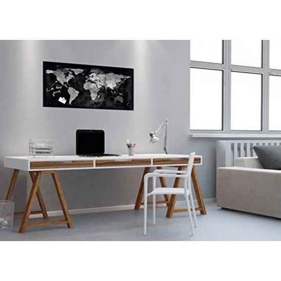 Sigel GL409 Tableau magnétique en verre Artverum LED 91 x 46 cm - carte du  monde, noir/gris - Ardoise - Achat & prix