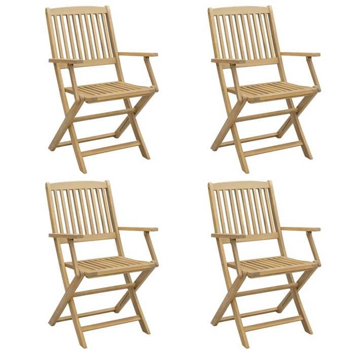 2 Chaises De Jardin En Teck Massif – 50x59x90 Cm – Résistantes Aux Intempéries – À Monter Soi-même