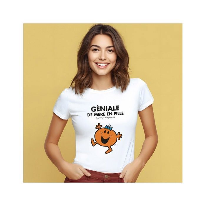 T-shirt femme Géniale de mère en fille 100% coton bio