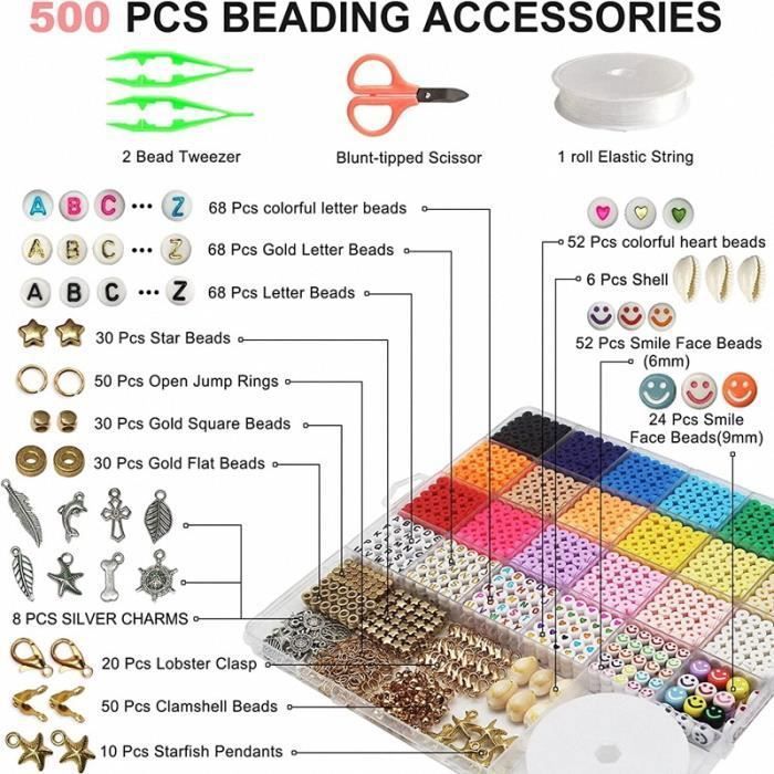 Kit De 1200 Perles D'argile Pour La Fabrication De Bracelets Bricolage