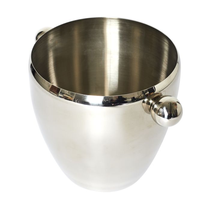 Seau à Glace Inox 1L Avec Bac Égouttage Et Pince - Isolé Pour Cocktails, Vin, Champagne - Accessoire Bar Maison Et Pro