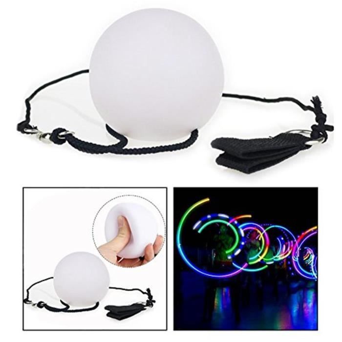 Lot de 2 LED Poi Lumineux - Bolas de Jonglerie | 1 Paire Boules Lumineuses Cirque Accessoires | Kit Multicolore Débutants & Professionnels | Pour