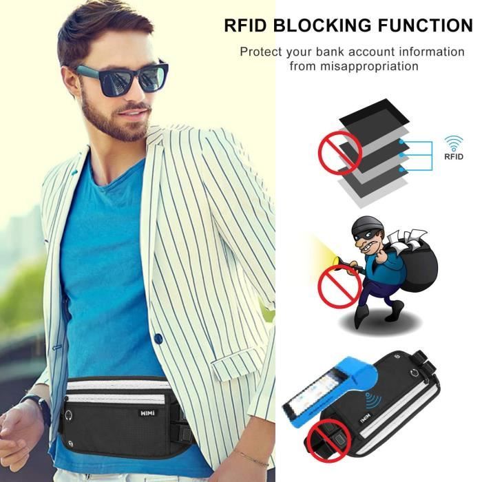 Pochette sécurisée ceinture de voyage avec technologie rfid top