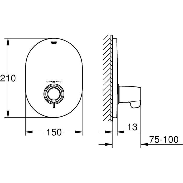 Mitigeur thermostatique - GROHE - Grohtherm Special - Chrome - Poignée ...