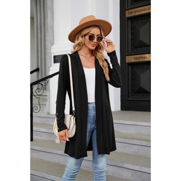 LUOY Tricoté Gilet,Femmes Gilets Tricotés Couleur Unie Grande Taille