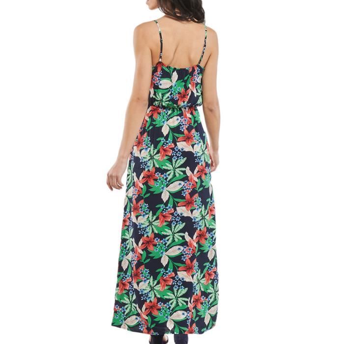 Robe Longue Marine a fleurs Femme Only Nova Bleu Cdiscount Pret a Porter