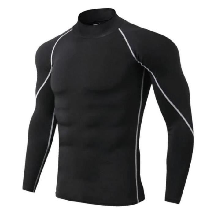 T Shirt de Sport Compression Homme Maillot Manches Longues