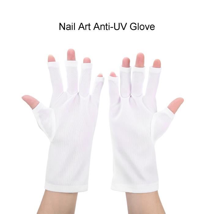Mxzzand Gants AntiUV Nail Art avec Lampe de Durcissement UV Protège les Mains et la Peau
