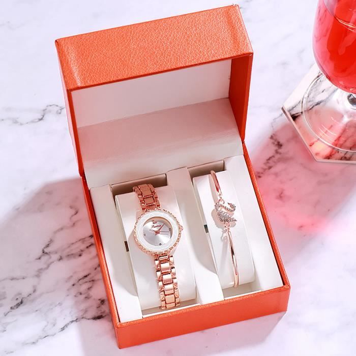 Lot De 2 Montres Femme Ovales à Cristaux Colorés - Cadran Diamanté, étanche 30m, Mouvement Quartz | Cadeau Luxe Léger Pour Femme, Argent Et Or Rose