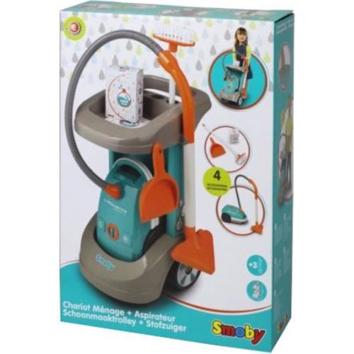 SMOBY - Chariot de ménage avec aspirateur pour enfant - Cdiscount