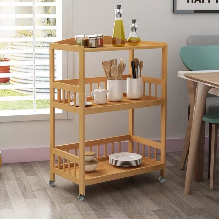Qqmora Étagère de rangement à roulettes compacte Organisateur de
