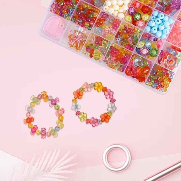 WuikerDuo Création de Bijoux dès 4 ans, Perles Pour Bracelets Enfants | Set de perles à bijoux pour enfants, créez colliers et bracelets, améliore la motricité fine, dès 4 ans