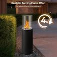 TTLIFE Spin Cheminee au bioethanol pour l'interieur et l'exterieur Feu de table, photophore et torche de jardin en acier-2