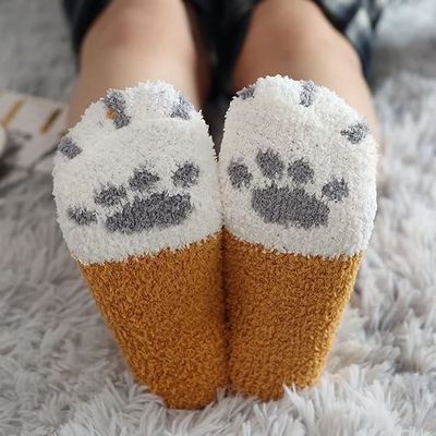 Chaussettes D'Hiver En Polaire Corail Pour Gâteau Serviette Massage Bas Tube Chaussettes Féminines Chaussettes De Sol Maison